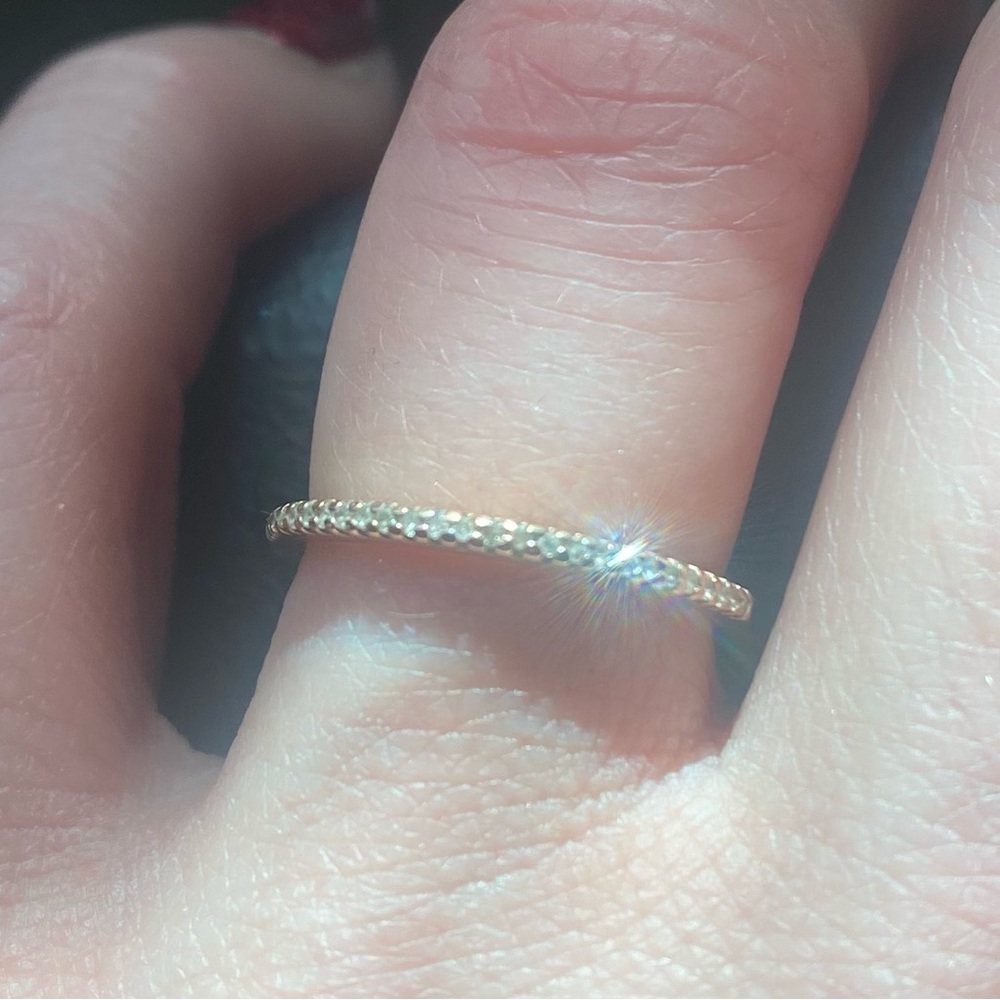 Dainty rose gold and Diamond eternity band